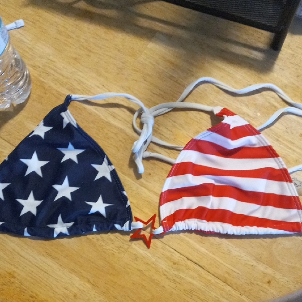 Patriotic Star and Stripe Swim Top. The Bottoms Match In My Closet As Well.